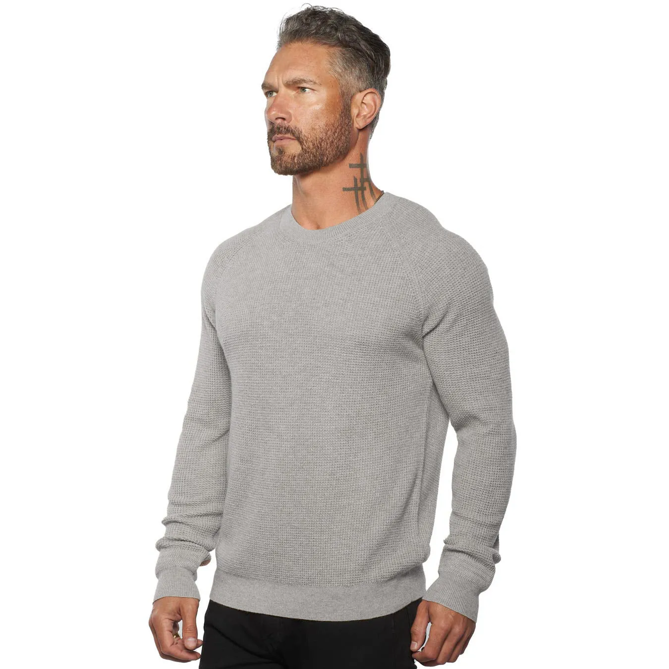 Valen Waffle Knit Cashmere & Wool Fitted Sweater [Lightweight]