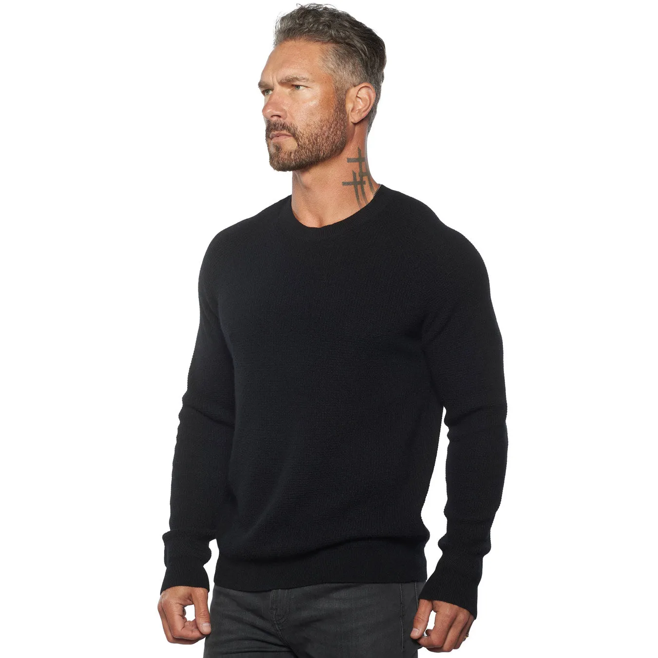 Valen Waffle Knit Cashmere & Wool Fitted Sweater [Lightweight]