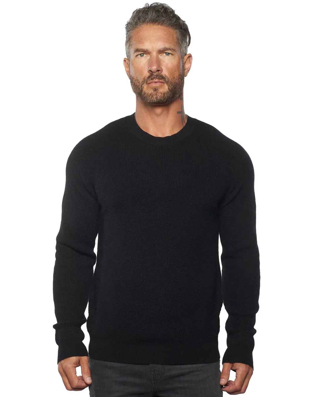 Valen Waffle Knit Cashmere & Wool Fitted Sweater [Lightweight]