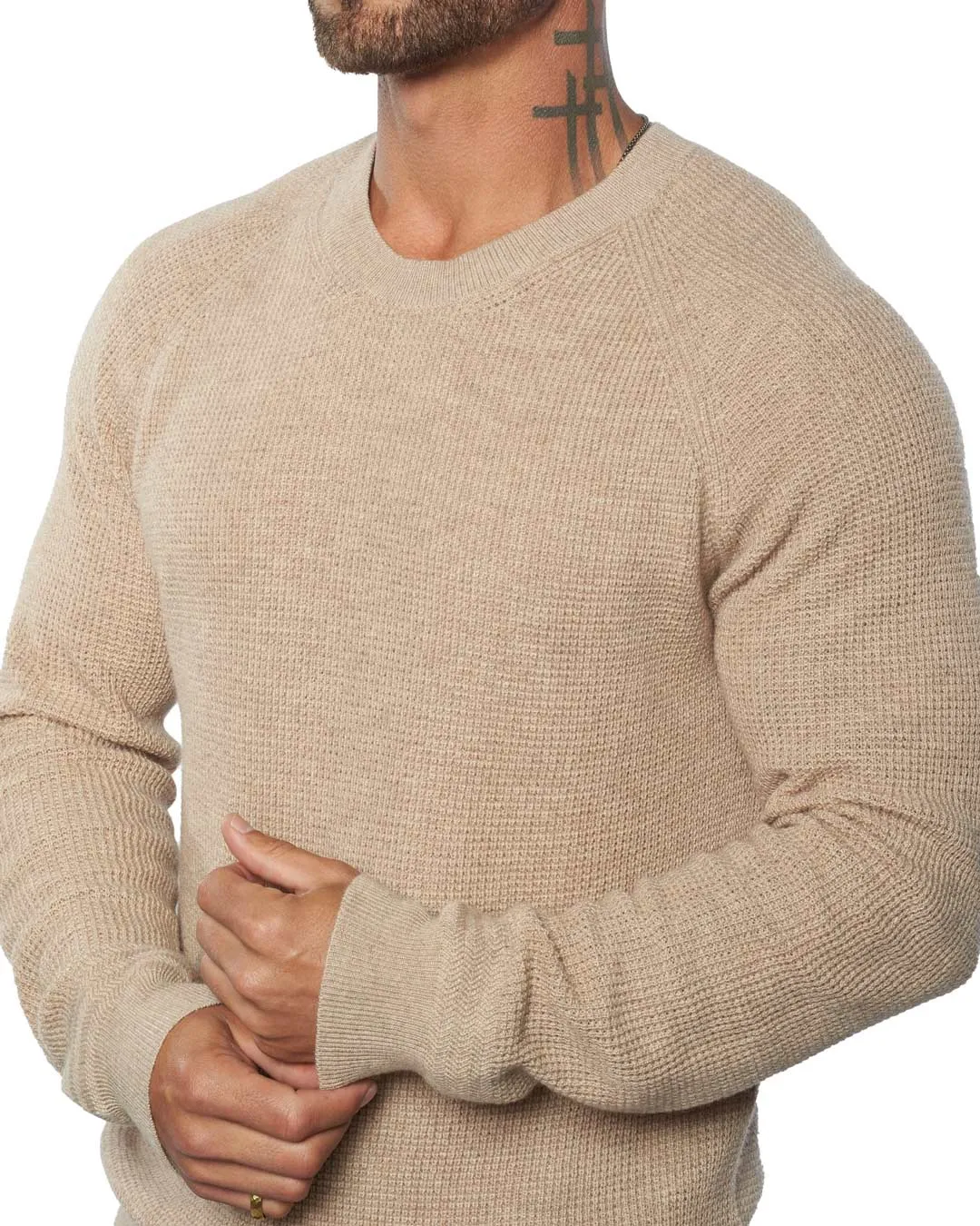 Valen Waffle Knit Cashmere & Wool Fitted Sweater [Lightweight]