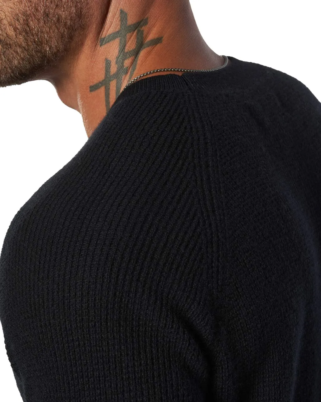 Valen Waffle Knit Cashmere & Wool Fitted Sweater [Lightweight]