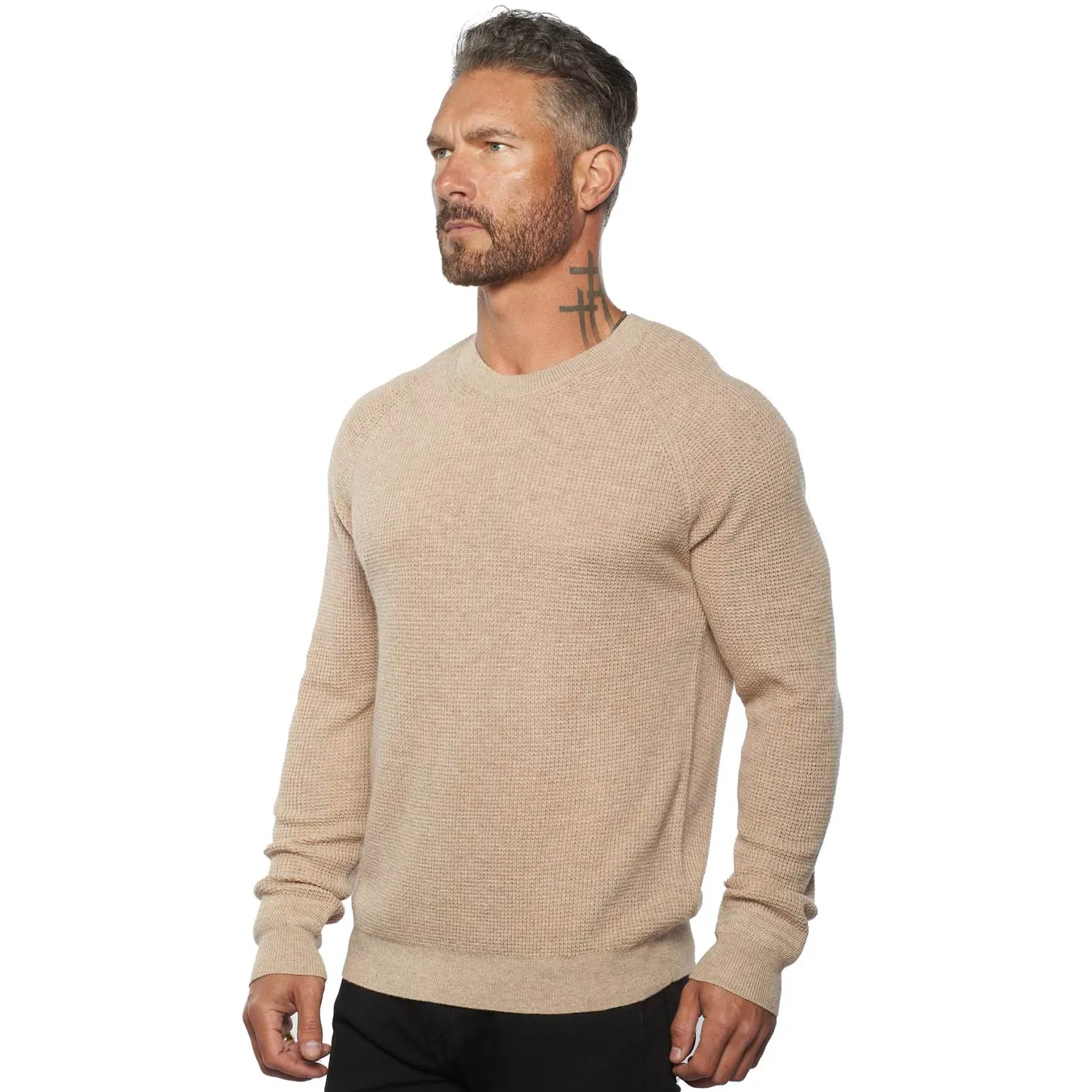 Valen Waffle Knit Cashmere & Wool Fitted Sweater [Lightweight]