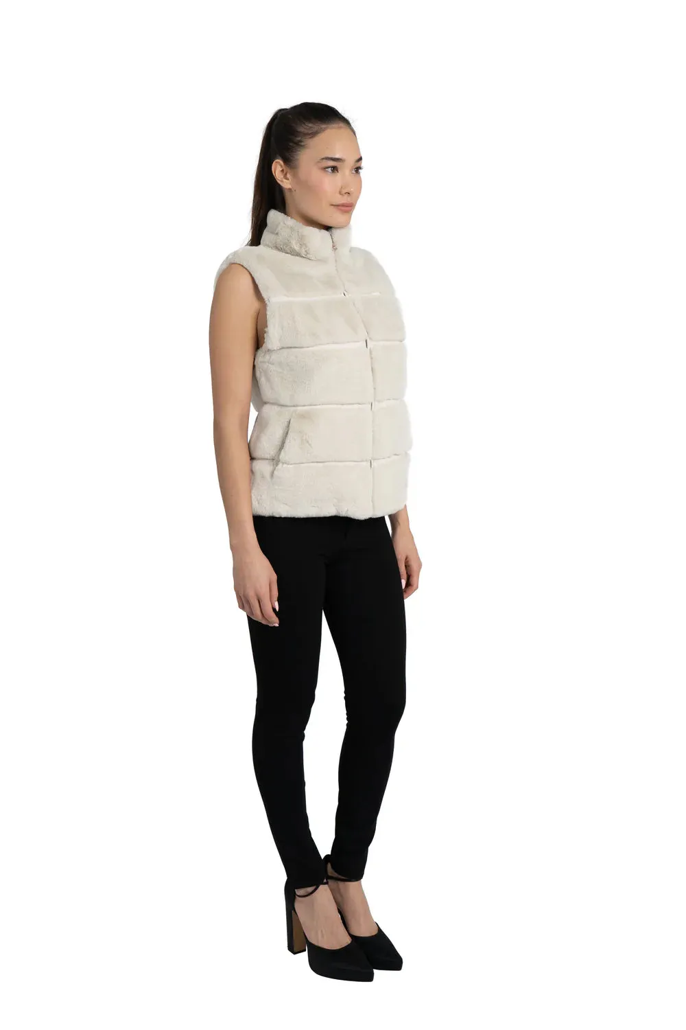 Vince Faux Fur Vest - Ivory