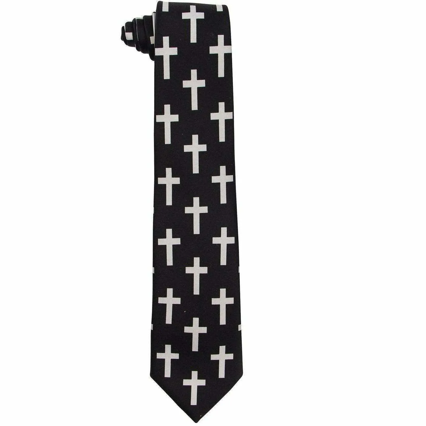 Vittorio Farina Men's Religious Satin Necktie & Pocket Square