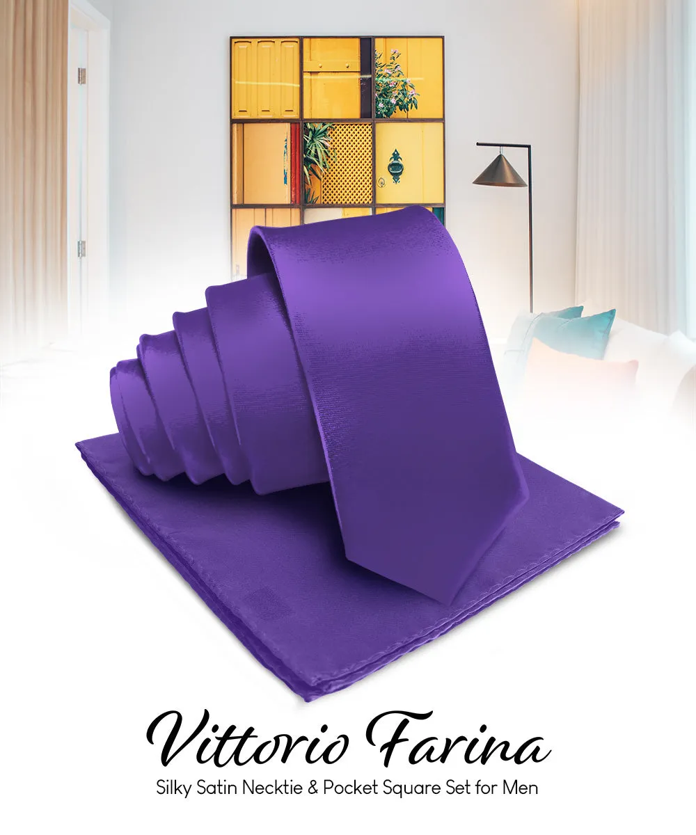 Vittorio Farina Men's Satin Necktie & Pocket Square