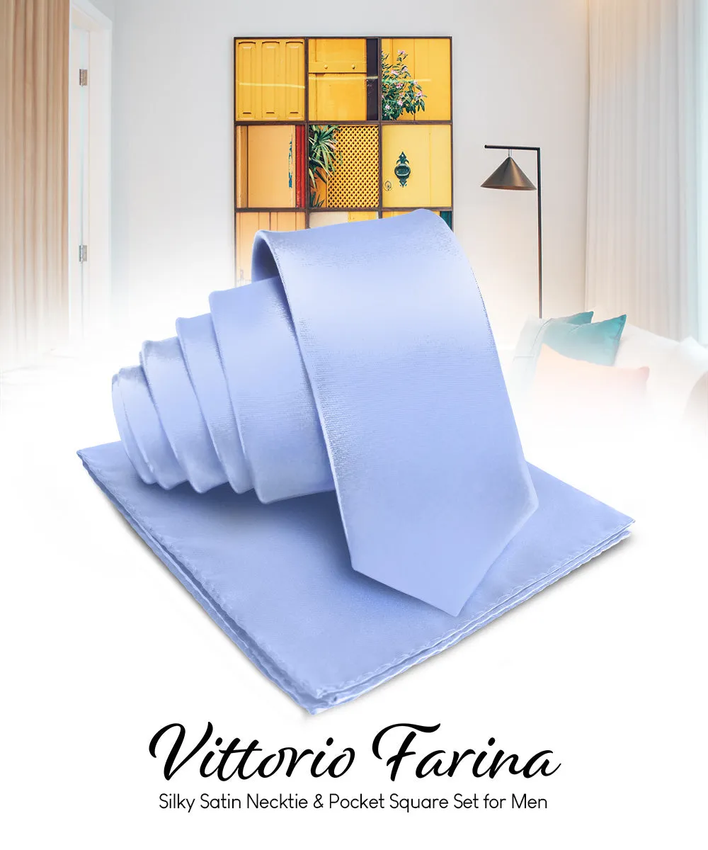 Vittorio Farina Men's Satin Necktie & Pocket Square