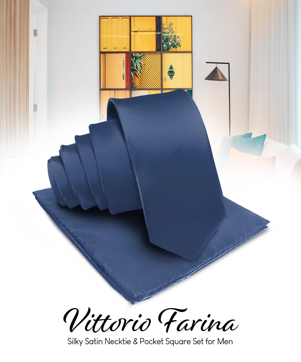 Vittorio Farina Men's Satin Necktie & Pocket Square