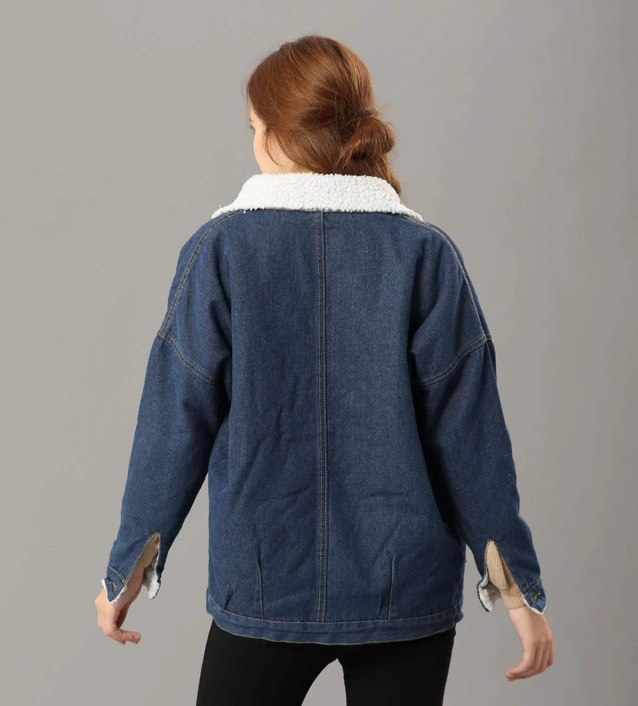 Winter Faux Fur Lined Denim Jacket