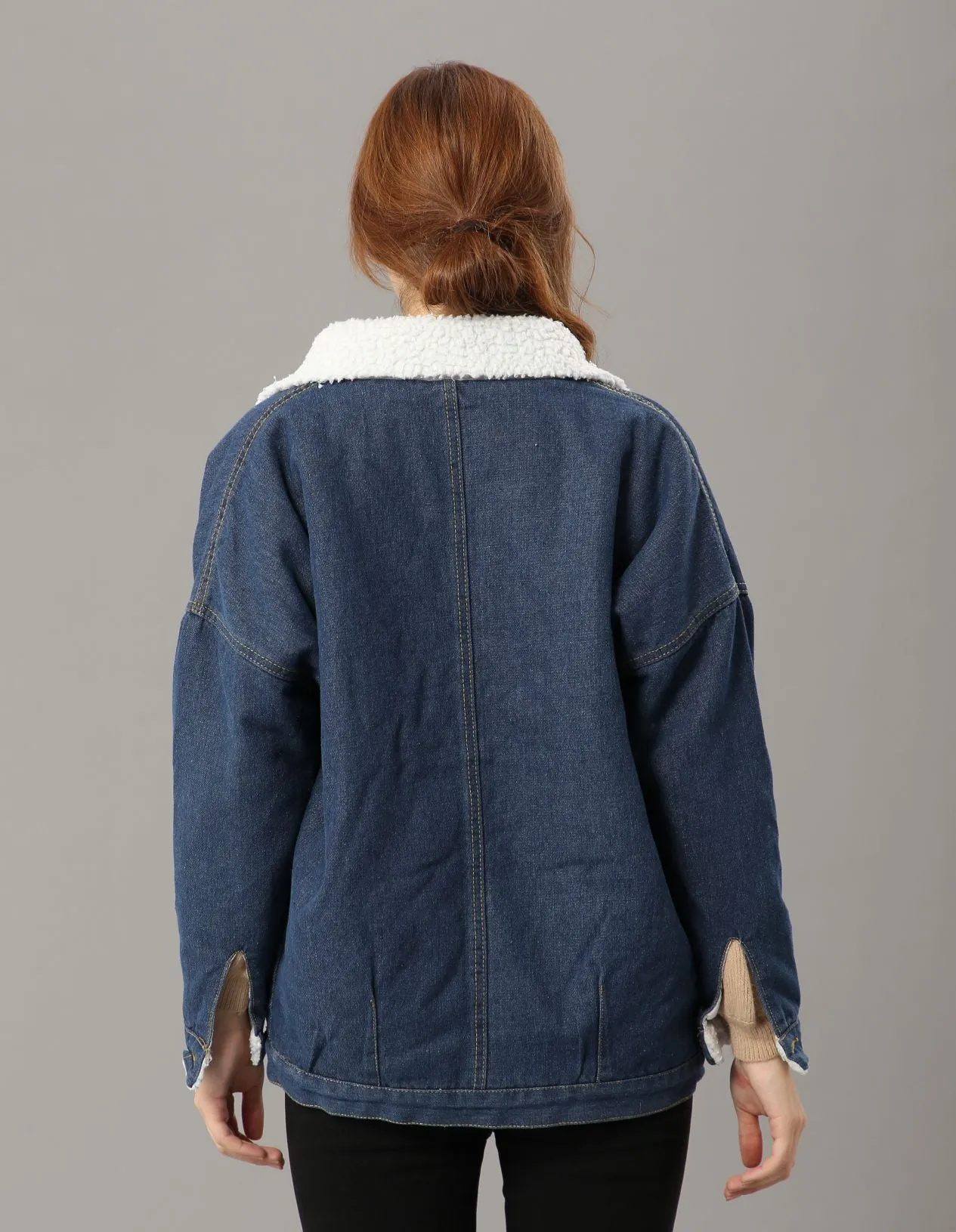 Winter Faux Fur Lined Denim Jacket