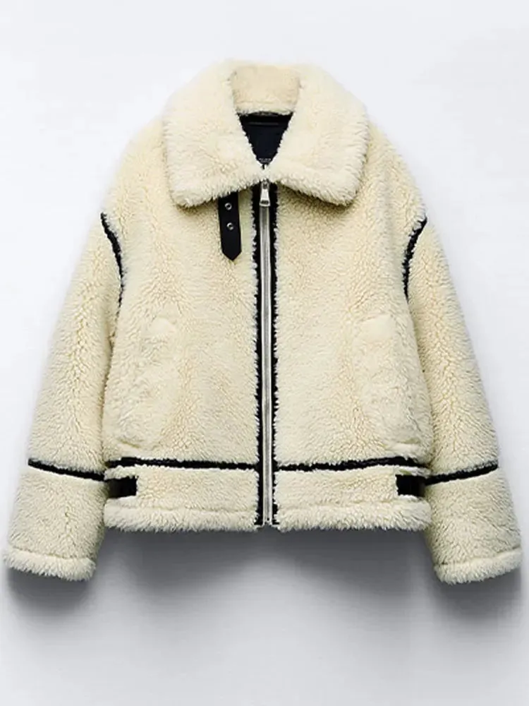 Wjczt outfit ideal Keep You Cozy Faux Fur Zipper