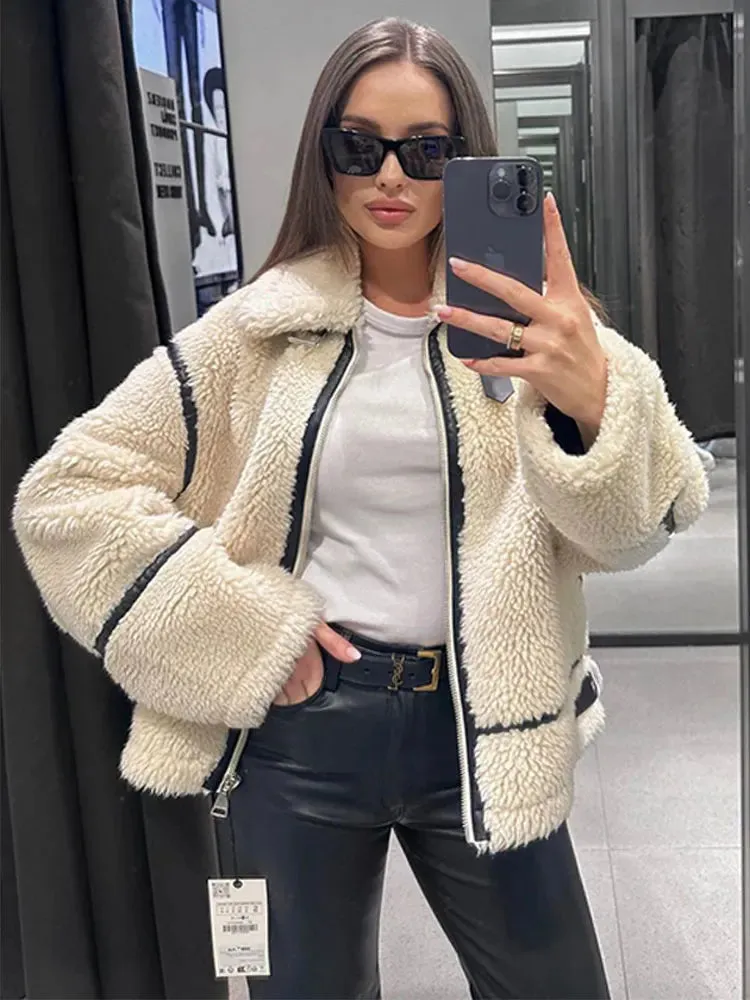 Wjczt outfit ideal Keep You Cozy Faux Fur Zipper