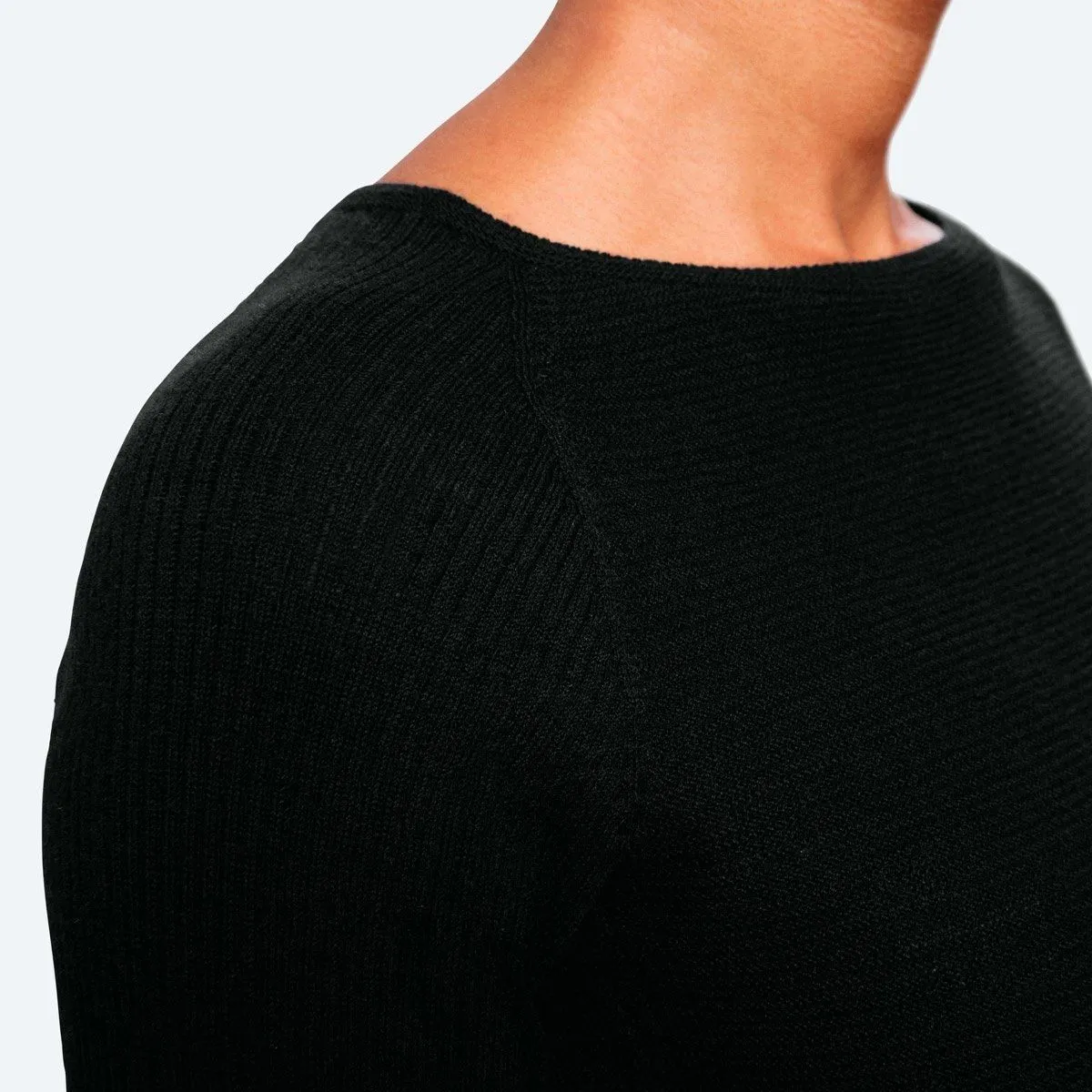 Women's 3D Print–Knit Merino Crew - Black