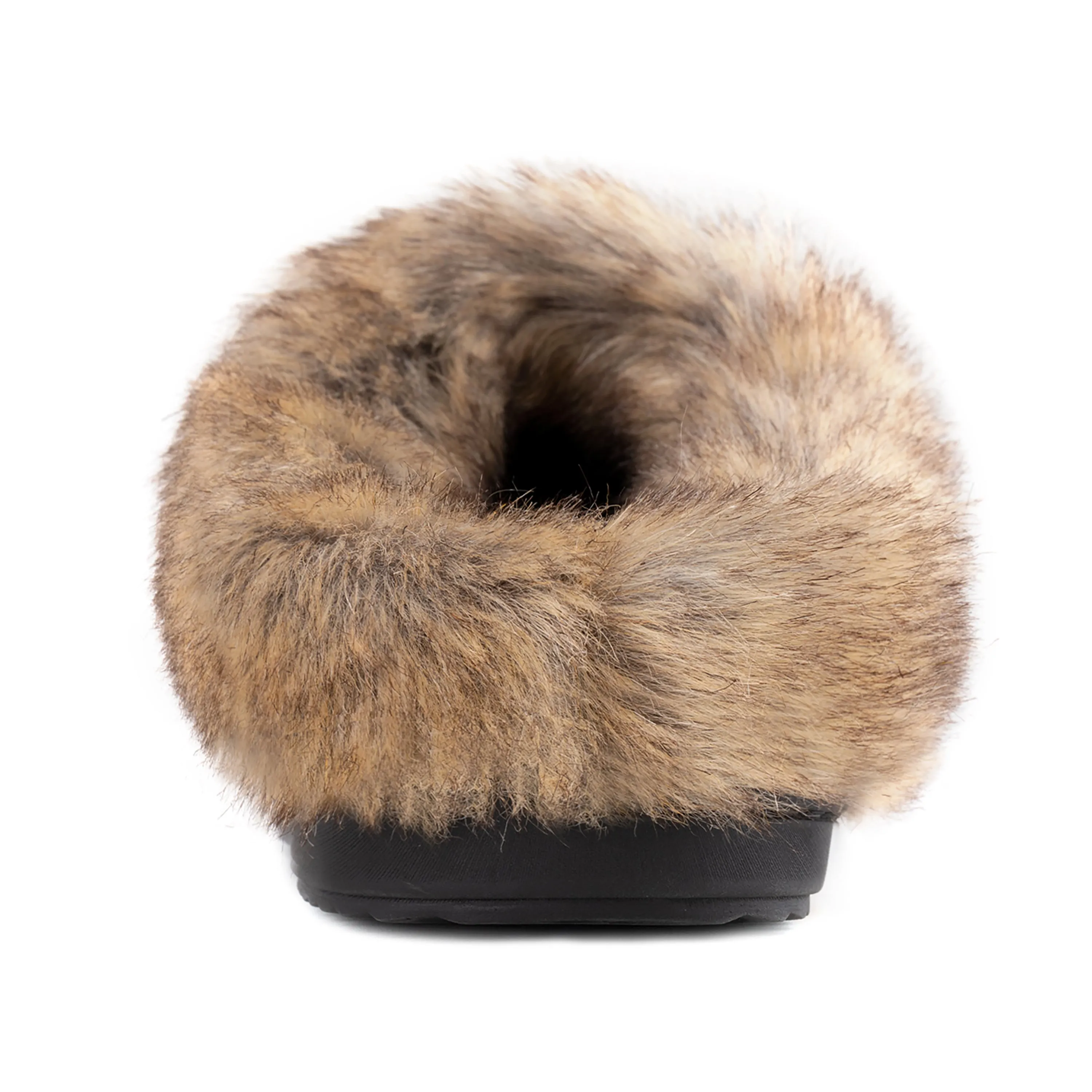 Women's Cable Knit Faux Fur Collar Slipper