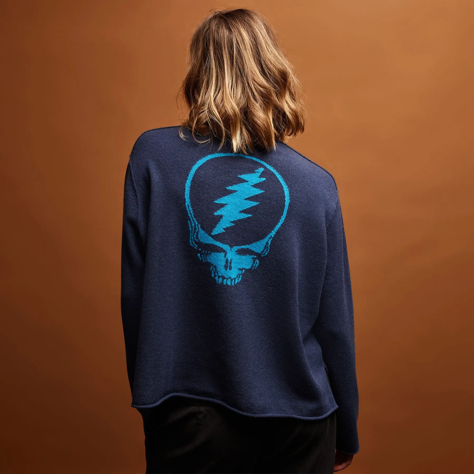 Women's Grateful Dead Cashmere Crew Set - Prussian/Flannel