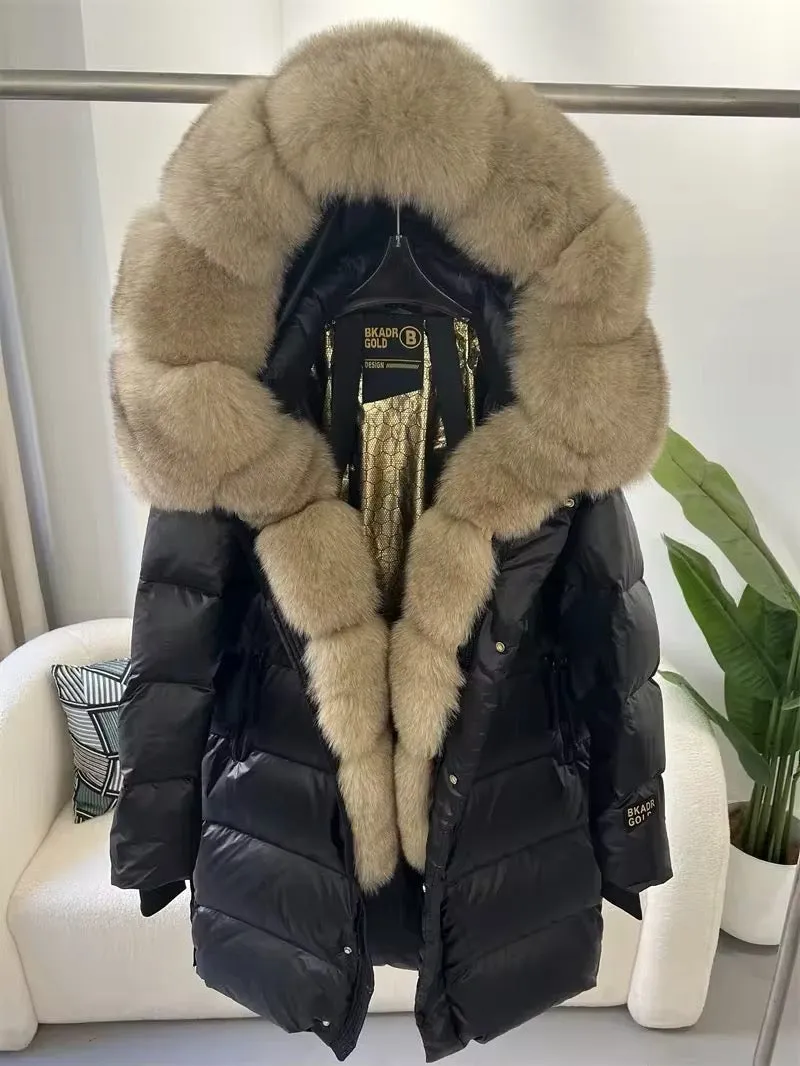 Women's Oversized Duck Down Jacket with Luxurious Natural Fur – Ultimate Winter Warmth & Style