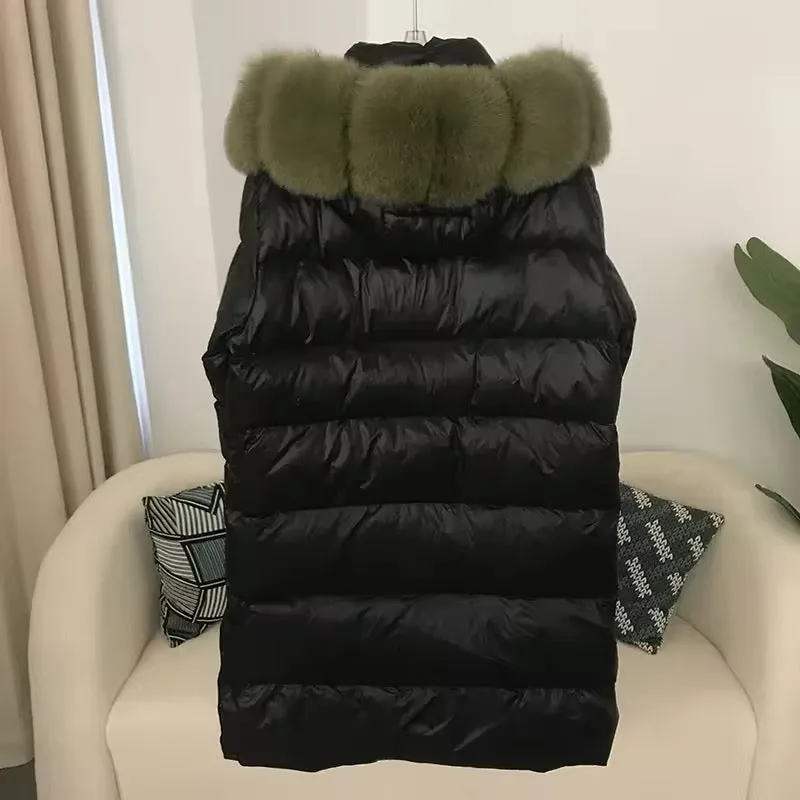 Women's Oversized Duck Down Jacket with Luxurious Natural Fur – Ultimate Winter Warmth & Style