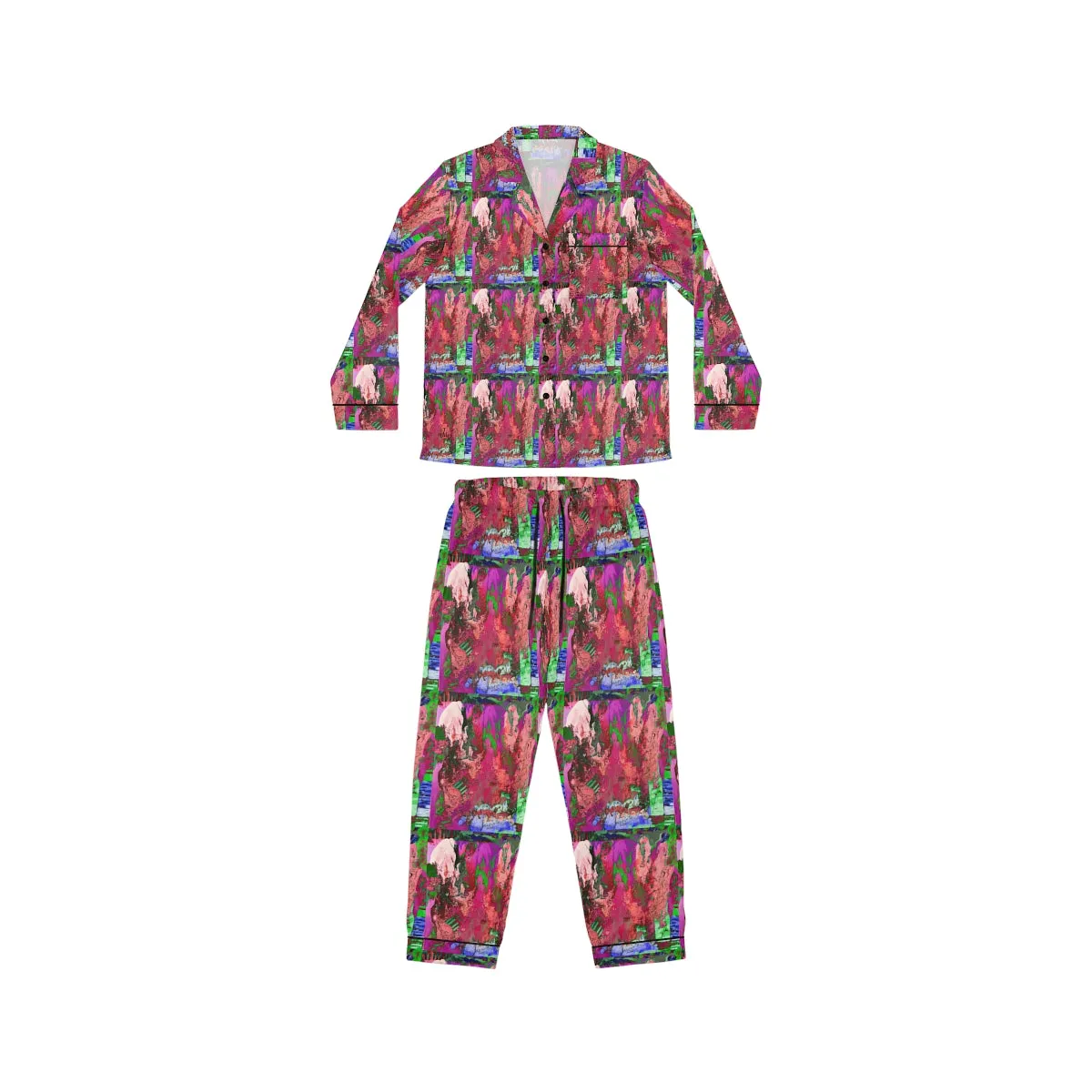 Women's Satin Pajamas (AOP) PINK FUSION