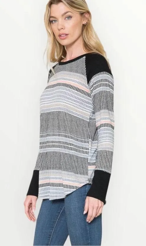 Womens striped lightweight sweater