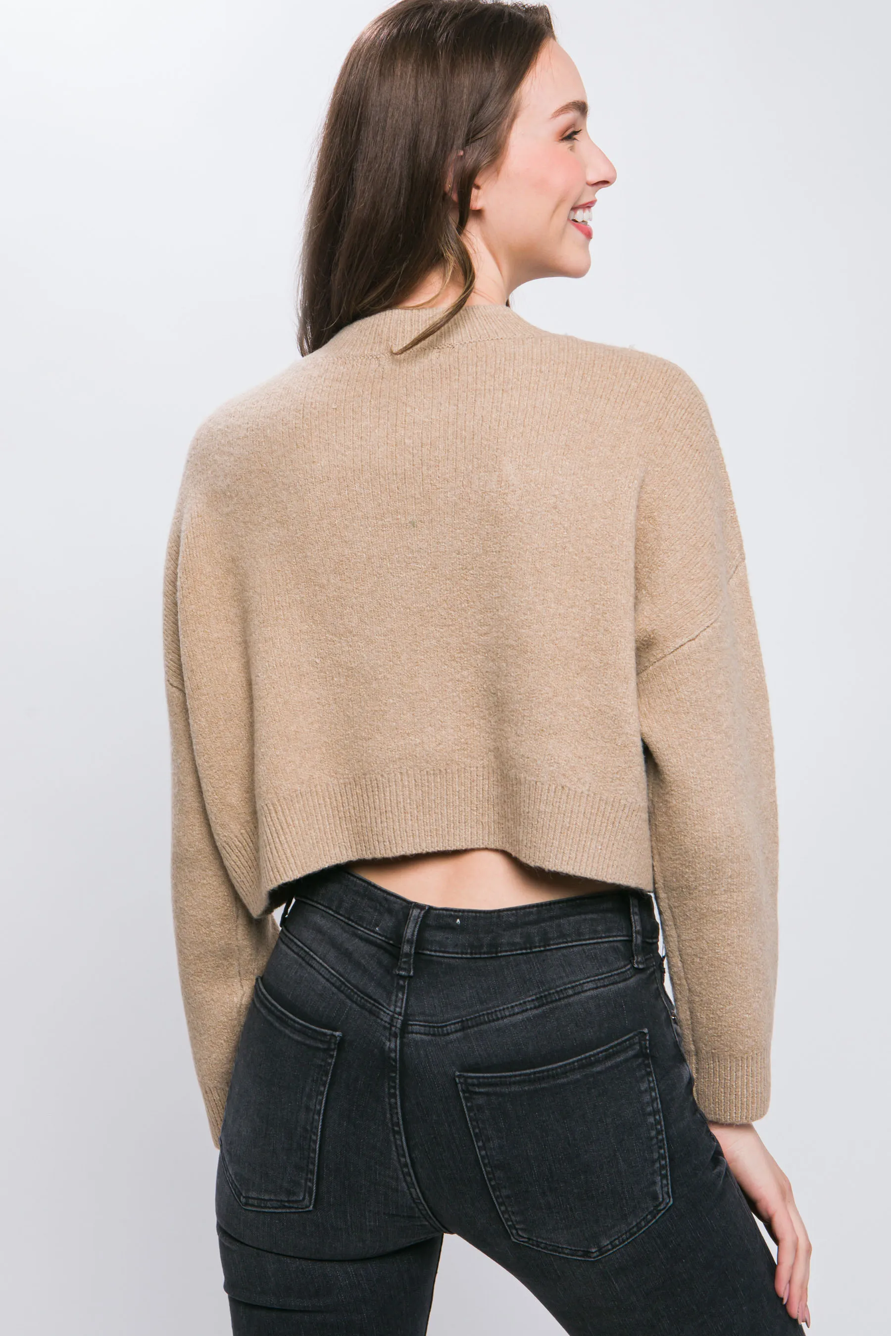 Wool Blend Women's Cropped Sweater Top - 5 colors