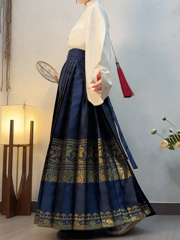 Yun Hé 云鹤 Cloud Crane Middle Ming Mamian Skirt